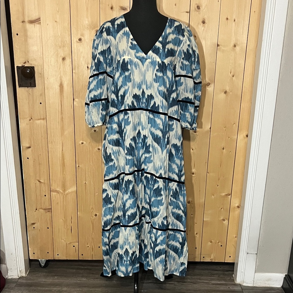 Pretty Blue and White Maxi Dress
